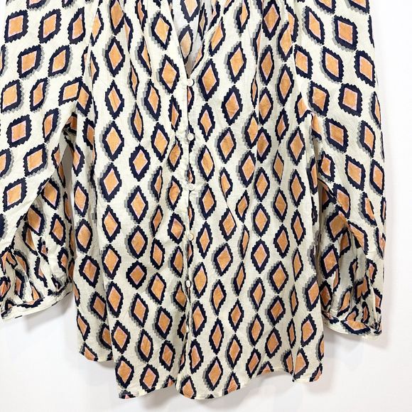 Womens Nic and Zoe Medium Geometric Top Blouse 100% Cotton Ethically Made - Picture 2 of 12